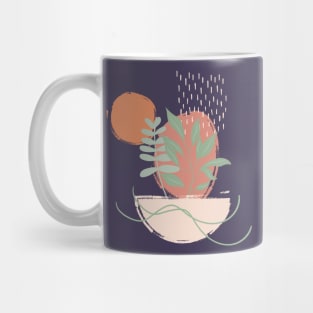 Abstract shapes lines and leaves digital design illustration Mug